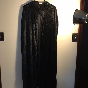 Halloween Long Black Hooded Cape